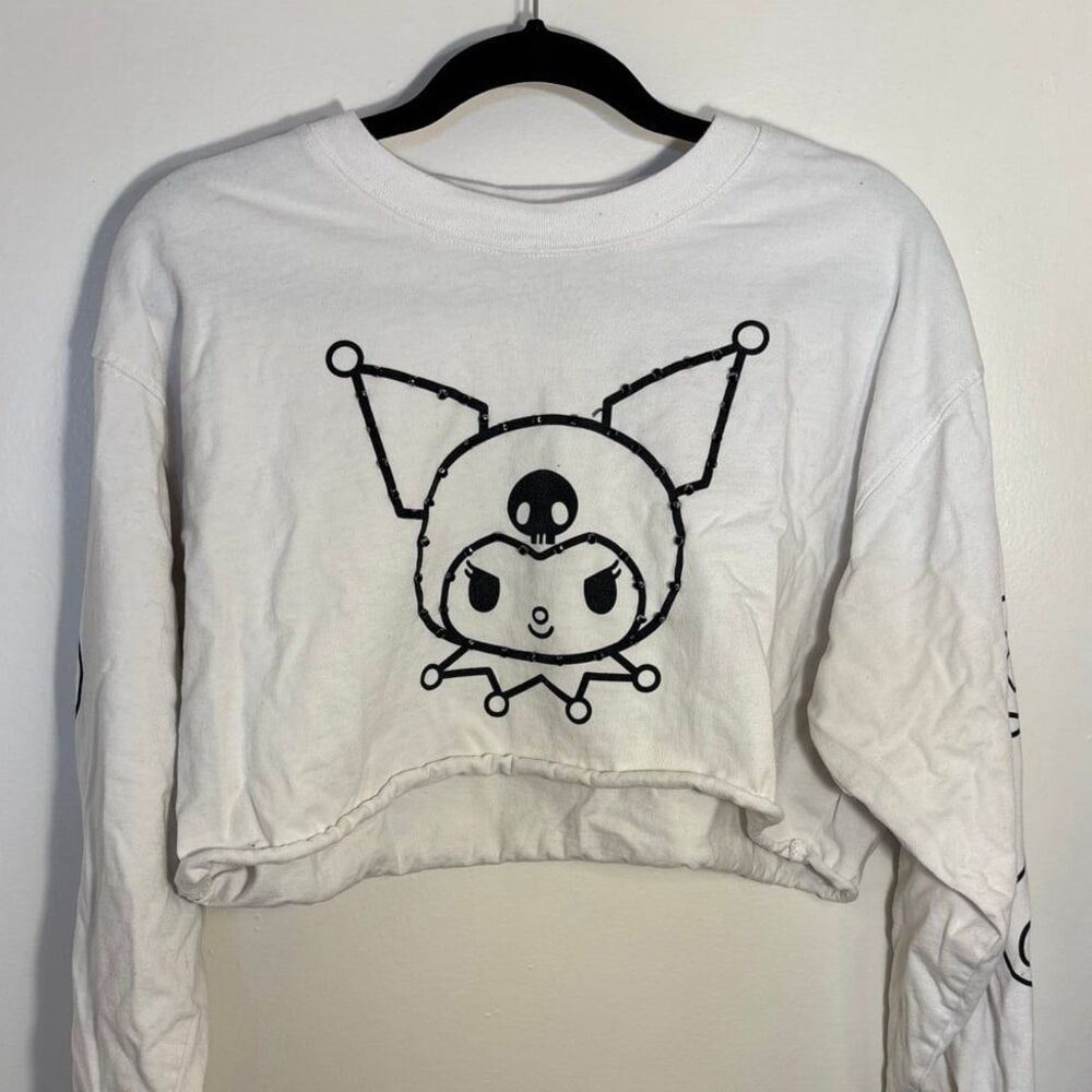 Forever21 Sanrio Kuromi Rhinestone Crop Top White Black Size M